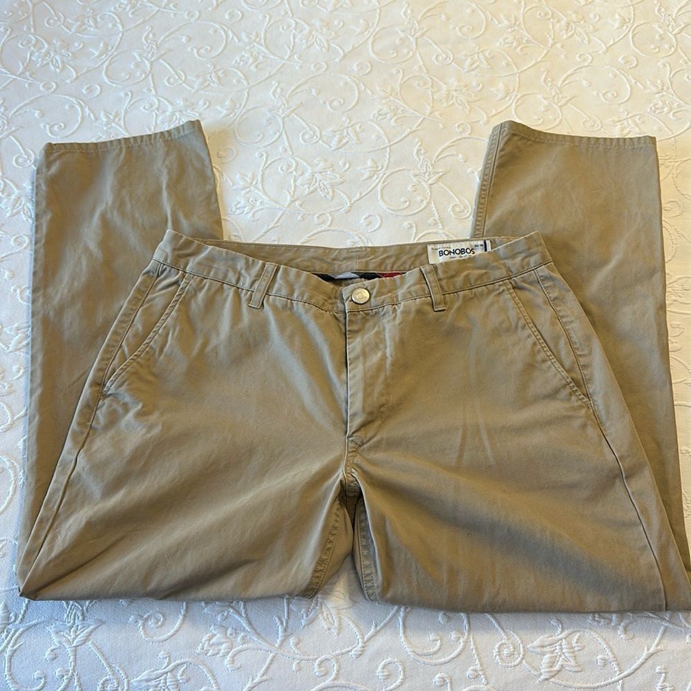 Bonobos Washed Chinos Slim Straight Men's Khaki Pants‎ Casual Everyday 34W/30L